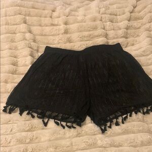 Black Tassel Women's Shorts